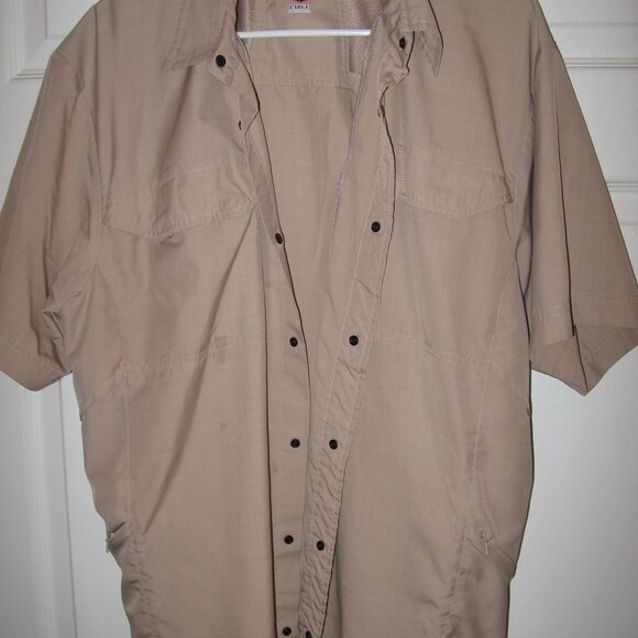 TRU-SPEC Snap Front Tactical Shirt Men's Size Large Beige - Picture 1 of 3